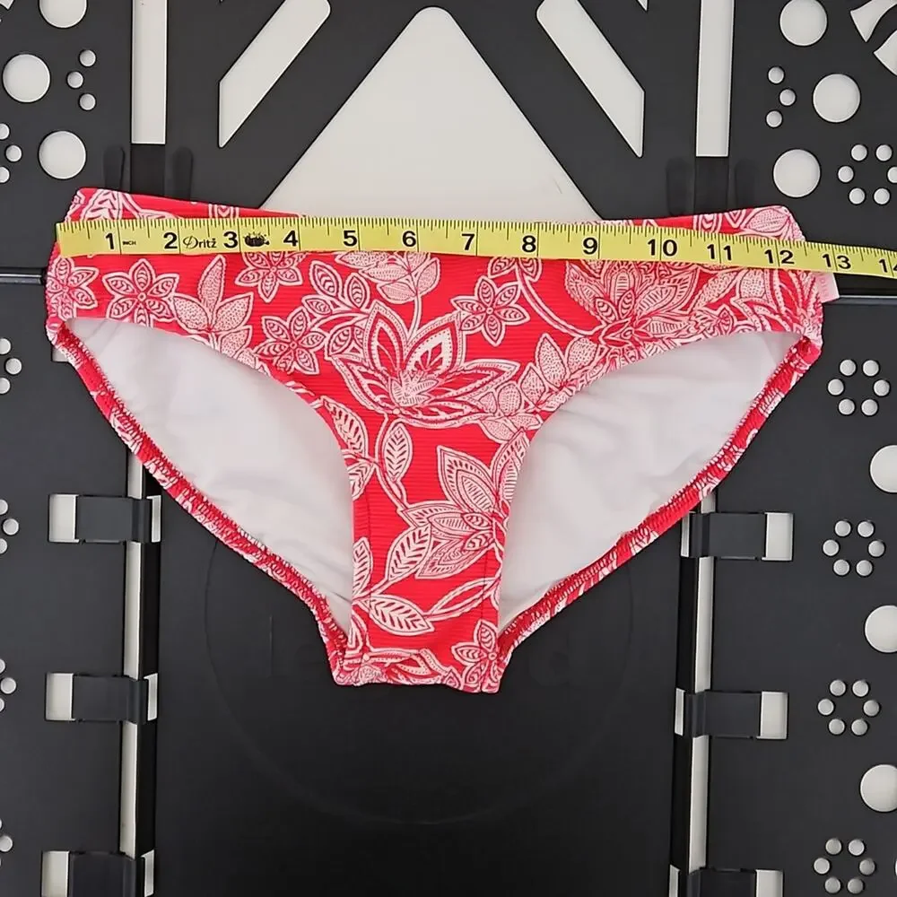 Seafolly Tropo Loco Red Floral Ribbed‎ 2-Piece Tube Swimsuit Set | Girl's 14